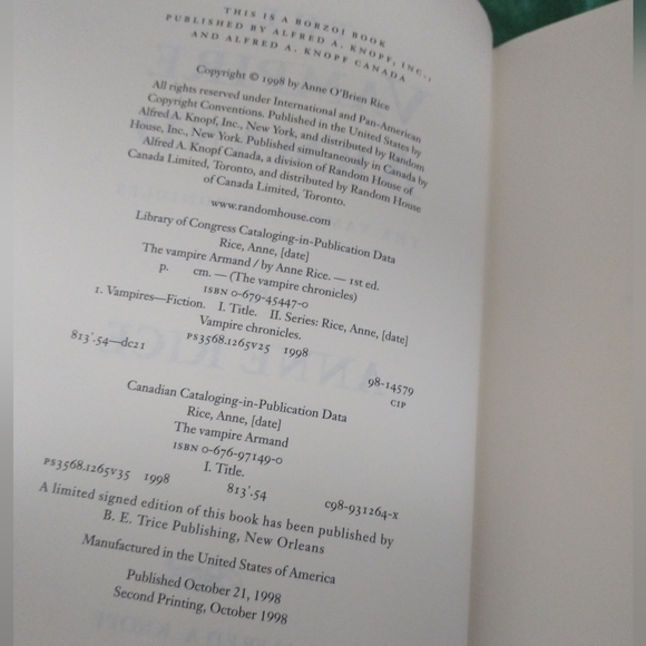 The Vampire Armand Hardcover by Anne Rice - Picture 6 of 6